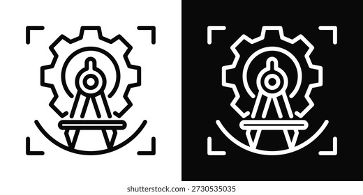 Estilo de fondo blanco y negro del icono de la precisión