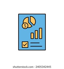Precision Insights: Streamlined Web Icons for Data Analysis, Statistics, and Analytics - Minimalist Outline and color fill Collection in Vector Illustration. calculator, data, database, discover,