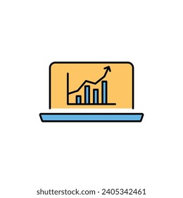 Precision Insights: Streamlined Web Icons for Data Analysis, Statistics, and Analytics - Minimalist Outline and color fill Collection in Vector Illustration. calculator, data, database, discover,