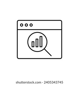 Precision Insights: Streamlined Web Icons for Data Analysis, Statistics, and Analytics - Minimalist Outline Collection in Vector Illustration. calculator, data, database, discover, focus, gear, growth