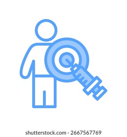 Precision Medicine Icon Ilustración vectorial azul