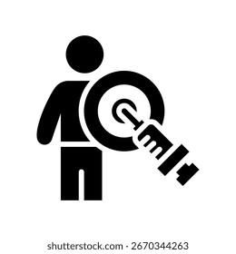Ilustración vectorial de glifo de icono de medicina de precisión