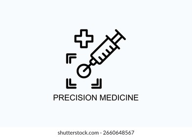 Ilustración vectorial aislada del icono o del logotipo de la medicina de la precisión