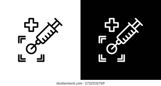 Conjunto de iconos de medicina de precisión en blanco y negro