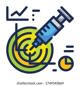 Precision Medicine And Medical Fill Outline Icon. Medical Technology Concept.