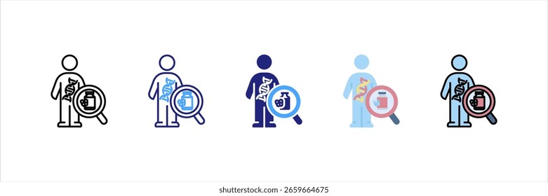 Medicina de precisión Multi Style Icon Set