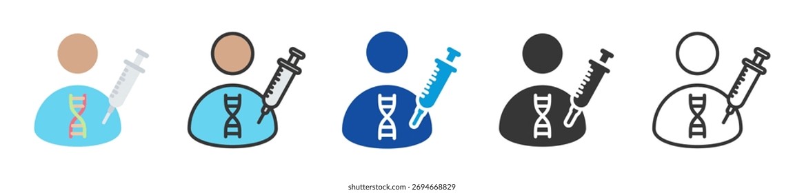 Conjunto de iconos de oncología de precisión Estilo múltiple Varias colecciones