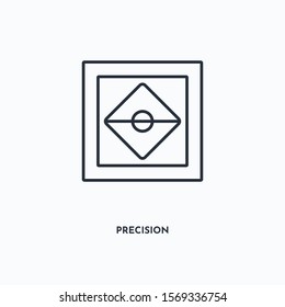 Precision outline icon. Simple linear element illustration. Isolated line Precision icon on white background. Thin stroke sign can be used for web, mobile and UI.