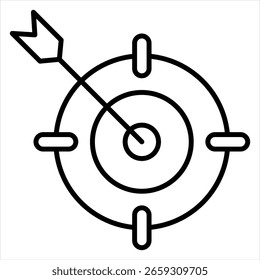 Ilustración vectorial de icono de contorno de precisión