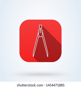 Precision pencil compass line. Simple vector modern icon design illustration