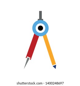 Precision pencil compass vector icon. filled flat sign for mobile concept and web design. Circinus glyph icon. Symbol, logo illustration. Pixel perfect vector graphics