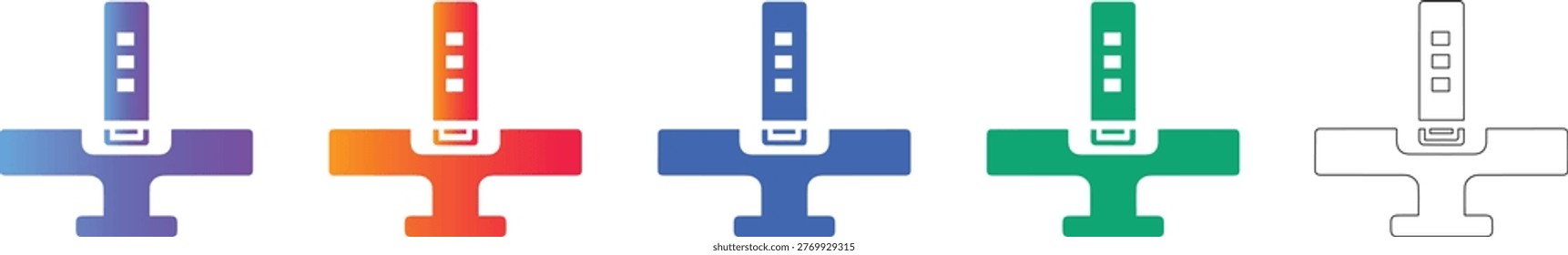 Precision Spirit Level Icon Set vol 1185