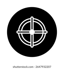 Alvo de precisão em símbolo de círculo preto e branco para realização e foco ilustração ícone arte mínima