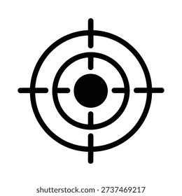Precision targeting graphic with concentric circles and crosshairs