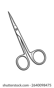 Precision Vector Illustration of Small Scissors for Detailed Crafting and Grooming