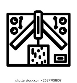 precision wood cutting framing line icon vector. precision wood cutting framing sign. isolated contour symbol black illustration