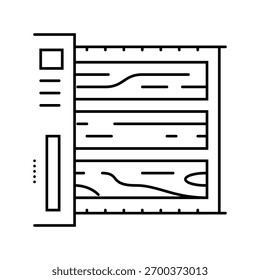 vetor de linha de enquadramento de corte de madeira de precisão. sinal de enquadramento de corte de madeira de precisão. símbolo de contorno isolado ilustração preta