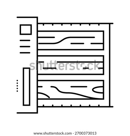 precision wood cutting framing line icon vector. precision wood cutting framing sign. isolated contour symbol black illustration