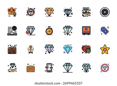 Precision-engineered 24 Line Filled vector icons for Valuable, designed at 256x256 Display Perfect resolution for exceptional clarity and scalability.