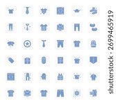 Precision-engineered 36 Filled vector icons for Clothing, designed at 64x64 Display Perfect resolution for exceptional clarity and scalability.