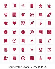 Precision-engineered 42 Glyph vector icons for Favorite, designed at Retina Ready Grid Fitted resolution for exceptional clarity and scalability.