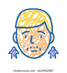 precocious puberty endocrinology doodle icon sketch vector. precocious puberty endocrinology sign. isolated symbol illustration
