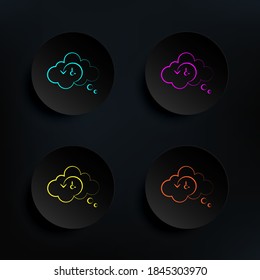 Precognition Dark Badge Color Set Icon. Simple Thin Line, Outline Vector Of Mad Science Icons For Ui And Ux, Website Or Mobile Application