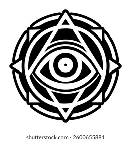 Precognition eye symbol icon in solid style