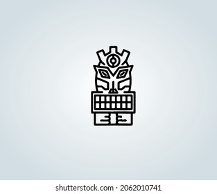 Pre-Columbian abstract sculpture for illustration