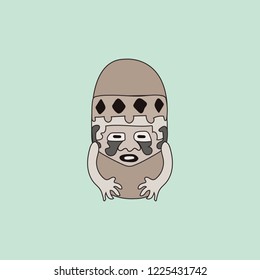Pre-columbian vector character illustration