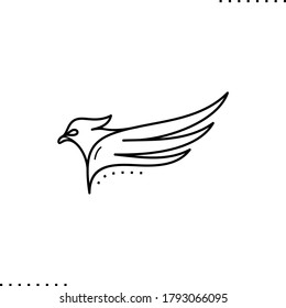 icono de vector de pájaro depredador en contornos