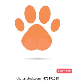 Predator cat footprint color flat icon