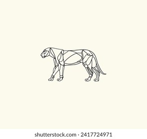 An predator drawn with a single line.