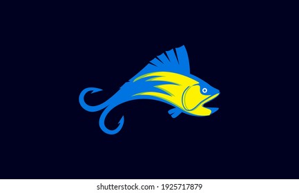 predator fishing bait abstract logo design vector icon symbol graphic illustration