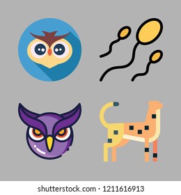 predator icon set. vector set about sperm, cheetah and owl icons set.