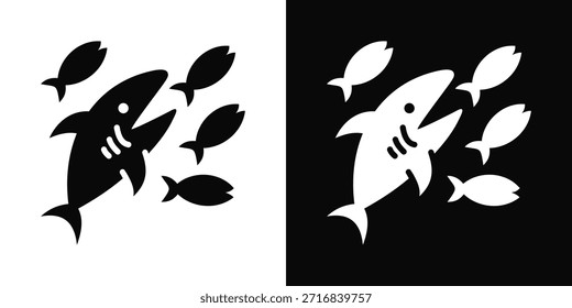 Raubtier-Symbol, weißer und schwarzer Hintergrundstil