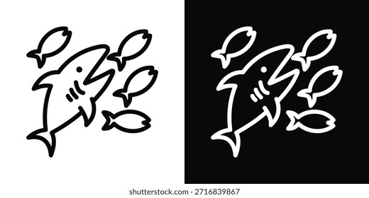 Raubtier-Symbol, weißer und schwarzer Hintergrundstil