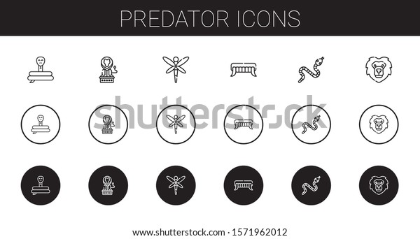 Predator Icons Set Collection Predator Snake Stock Vector (Royalty Free ...