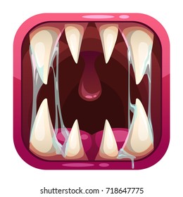 Predator mouth app icon. Vector illustration.