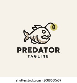 predator piranha minimalis vintage logo for brand and company restaurant