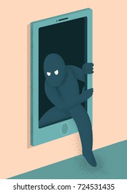 Predators concept illustration. Burglar Window vector design