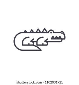 Predatory animals black icon concept. Predatory animals flat  vector symbol, sign, illustration.