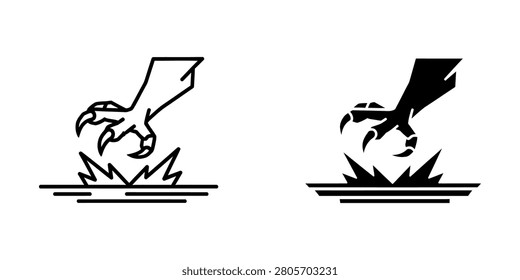 Predatory bird claw grabbing surface illustration with predator wildlife illustration silhouette strength aggression predatory birdofprey