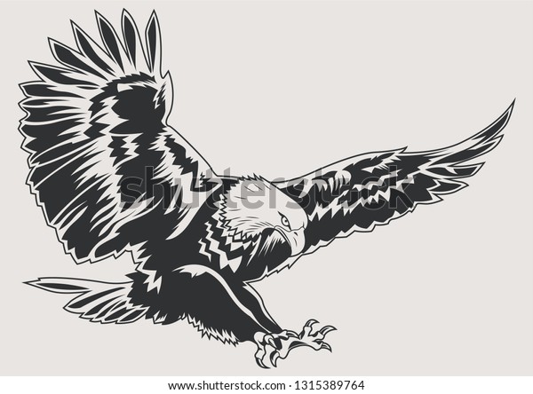 Predatory Bird Eagle Isolated Graphic Sketch Stock Vector (Royalty Free ...