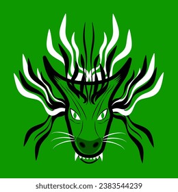 predatory cat with green eyes when angry looks like a dragon