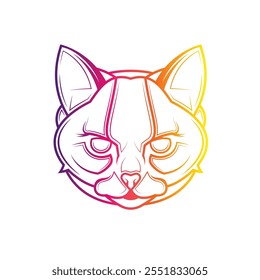 Gato depredador. Ilustración vectorial original en estilo vintage. Diseño de camiseta. Dibujado a mano, no AI