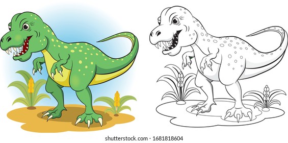Predatory dinosaur coloring book for children