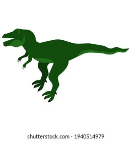 Predatory dinosaur tyrannosaurus in cartoon style, large size ancient reptile vector illustration