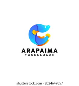 predatory fish fish colorful logo design template