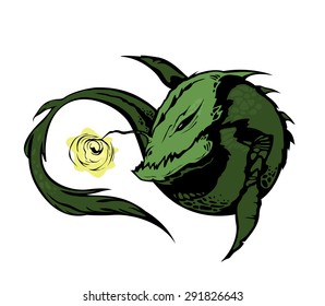 Predatory fish. illustration on white background 